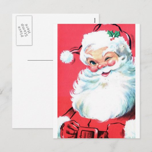 kerstman feestdagenkaart (Voorkant / Achterkant)