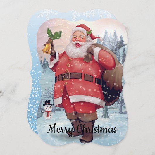 Kerstman  feestdagenkaart (Voorkant / Achterkant)