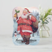 Kerstman  feestdagenkaart (Staand voorkant)