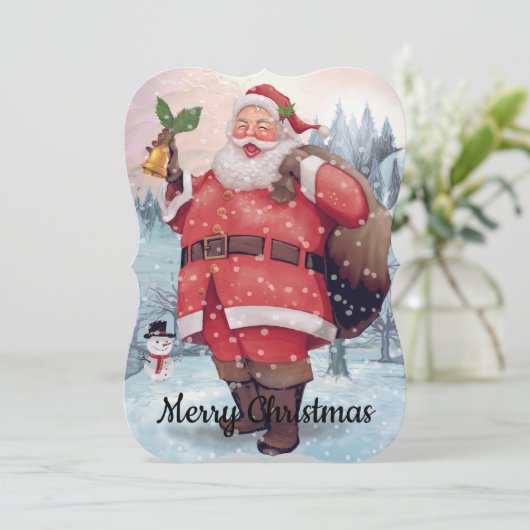 Kerstman feestdagenkaart (Staand voorkant)