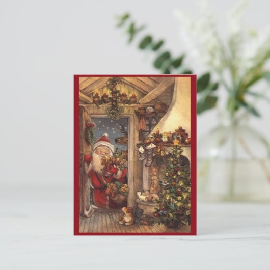 kerstman feestdagenkaart (Staand voorkant)