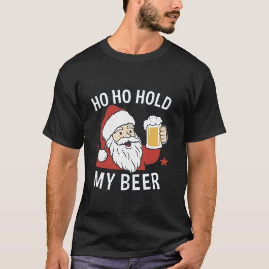 Kerstman Feestelijk Bierjuichen T-shirt (Voorkant)