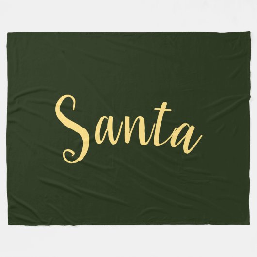 Kerstman Feestelijk Modern Script op Deep Forest G Fleece Deken (Voorkant (Horizontaal))