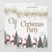 Kerstman Feestelijke Kerstparty Uitnodiging (Voorkant / Achterkant)