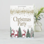 Kerstman Feestelijke Kerstparty Uitnodiging (Staand voorkant)