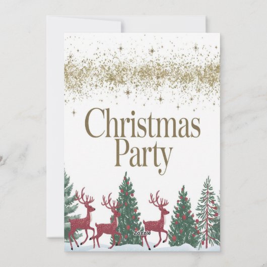 Kerstman Feestelijke Kerstparty Uitnodiging (Achterkant)