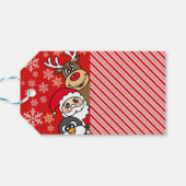 Kerstman feestelijke vrienden cadeaulabel (Achterkant Horizontaal)
