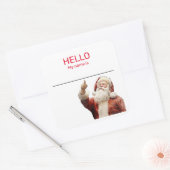 Kerstman Feestnaam Naambadge Kerstmis Vierkante Sticker (Envelop)