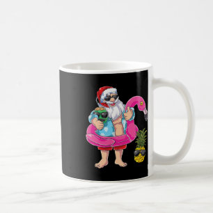 Kerstman Flamingo Ananas Strand Vakantie Kerstmis  Koffiemok