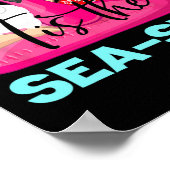 Kerstman Flamingo Float Tis De Zee-zon Kerstmis Poster (Hoek)