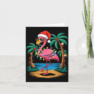 Kerstman Flamingo Kerstlichten Trocal Palmen Boom Kaart