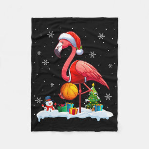 Kerstman Flamingo Speelt Skelet Kerst Speler Liefh Fleece Deken