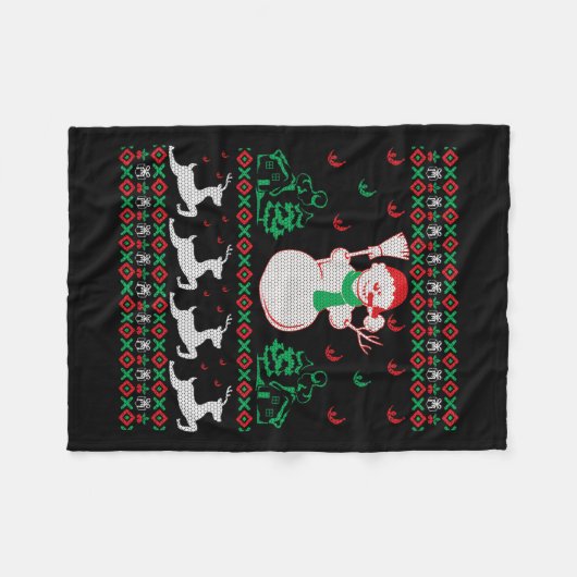 Kerstman Fleece Deken (Voorkant (Horizontaal))