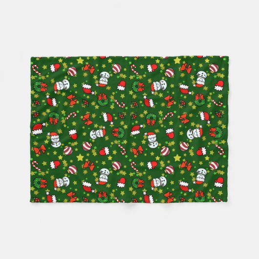 Kerstman Fleece Deken (Voorkant (Horizontaal))