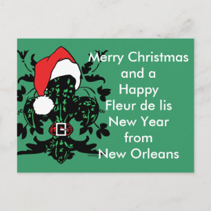 Kerstman Fleur DE lis Feestdagenkaart