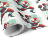 Kerstman Football Speler Kerst Cadeaupapier (Rol Hoek)