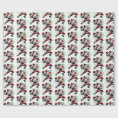 Kerstman Football Speler Kerst Cadeaupapier (Vlak)