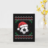 Kerstman Football Xmas Ugly Soccer Boys Kind Kaart (Gele Bloem)
