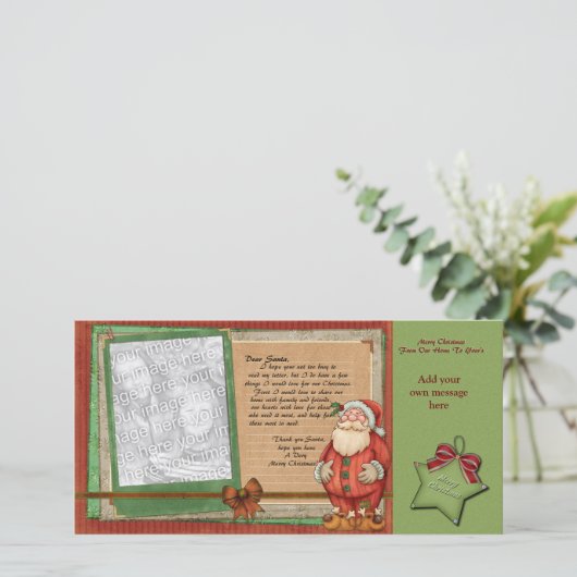 Kerstman Foto Kaarten (Staand voorkant)