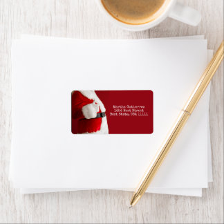 Kerstman Foto Typewriter Tekst Kerstmis Vintage Etiket