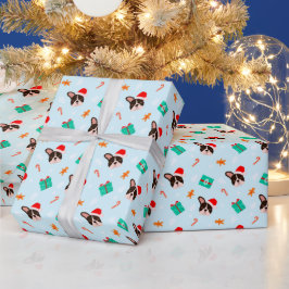 Kerstman Franse Bulldog Gemberkoekjes Cadeaupapier