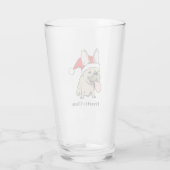 Kerstman Franse Bulldog met aangepaste tekst Glas (Achterkant)