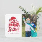 Kerstman... Funny Holiday-kerstfotokaart Feestdagenkaart (Staand voorkant)