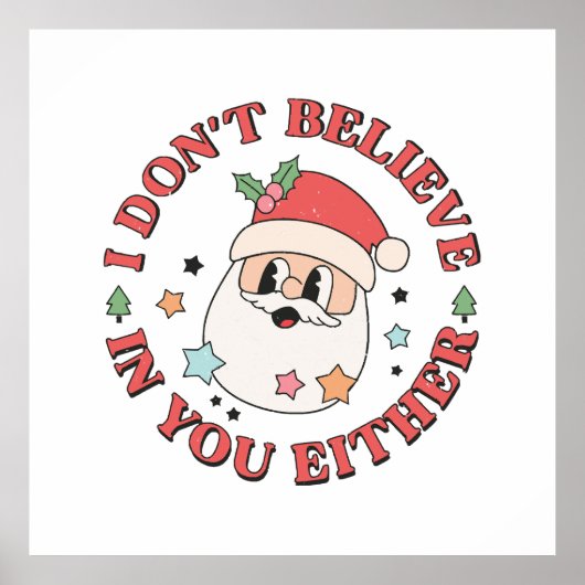 Kerstman Funny Santa Poster (Voorkant)