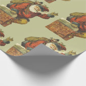  Kerstman gaat naar beneden schoorsteen Cadeaupapier (Hoek)