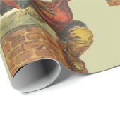  Kerstman gaat naar beneden schoorsteen Cadeaupapier (Rol Hoek)