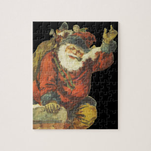 Kerstman gaat naar beneden schoorsteen Legpuzzel