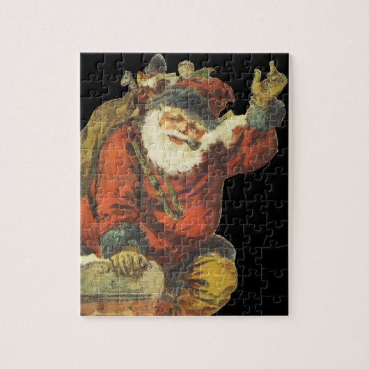  Kerstman gaat naar beneden schoorsteen Legpuzzel (Verticaal)