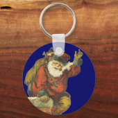  Kerstman gaat naar beneden schoorsteen Sleutelhanger (Voorkant)