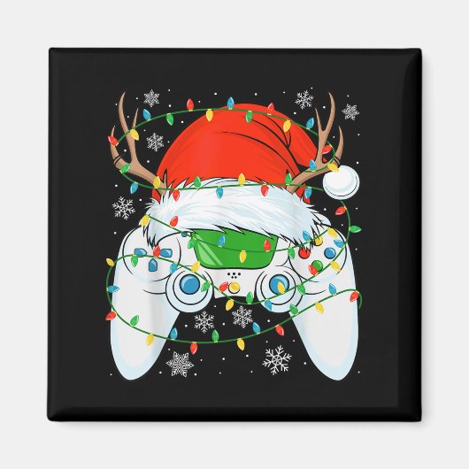 Kerstman Gamer Xmas Grappige Video Gaming Chri Magneet (Voorkant)