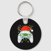 Kerstman Gamer Xmas Grappige Video Gaming Chri Sleutelhanger (Voorkant)