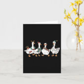 Kerstman Gans Loslopend Prettige Goosemas Kerstmis Kaart (Gele Bloem)