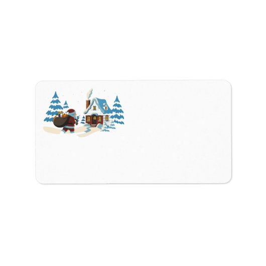 Kerstman gast en cadeau etiket (Voorkant)