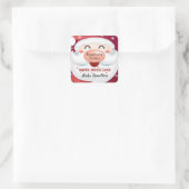 Kerstman, Gebakken met Liefde, Sneeuwvlokken Vierkante Sticker (Tas)