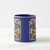 Kerstman Gebrandschilderd Glas Kerstmis Mok (Midden)