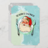 Kerstman gebruiksvoorwerpen chef catering kerstkaa feestdagenkaart (Voorkant / Achterkant)