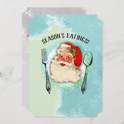 Kerstman gebruiksvoorwerpen chef catering kerstkaa feestdagenkaart (Voorkant / Achterkant)