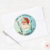 Kerstman gebruiksvoorwerpen uit de keuken van Kers Ronde Sticker (Envelop)