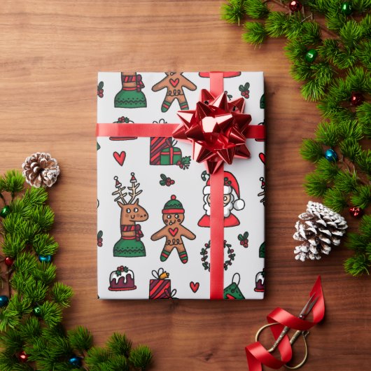 Kerstman Gebruinde Wrapping Papier (Feestdagen Geschenken)
