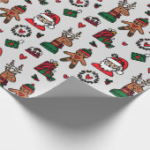 Kerstman Gebruinde Wrapping Papier (Hoek)