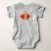 Kerstman Gebruineletter Letter B Baby Jongen Romper (Achterkant)