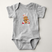 Kerstman Gebruineletter Letter B Baby Jongen Romper (Voorkant)