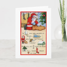 Kerstman  gedicht, Kerst, Art Deco Feestdagen Kaart