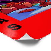 Kerstman geeft Cadeaus aan twee jonge Kittens Perfect Poster (Hoek)