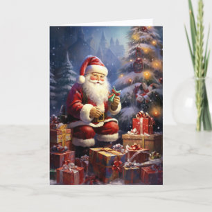 Kerstman geeft cadeaus met Kerstmis Feestdagen Kaart