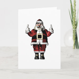 Kerstman geeft de vinger feestdagen kaart